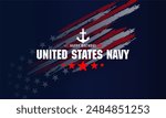 U.S. navy birthday on october 13th  with U.S, flag, perfect for office, banner, company, landing page, background, social media wallpaper and greeting card.