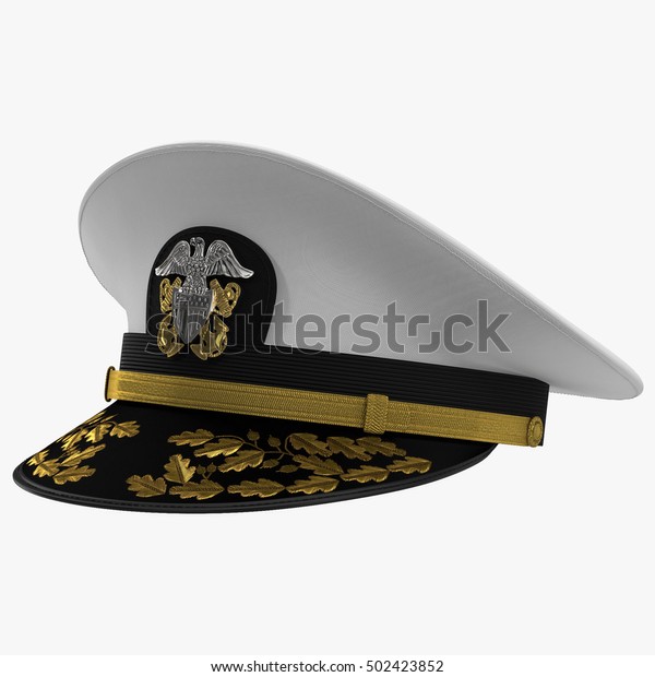 Us Navy Officers Cap Isolated On Stock Illustration 502423852