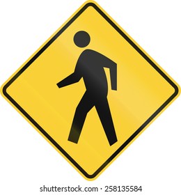 Us Road Warning Sign Pedestrian Crossing Stock Illustration 258135584 ...