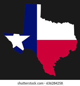US State With Flag For Texas