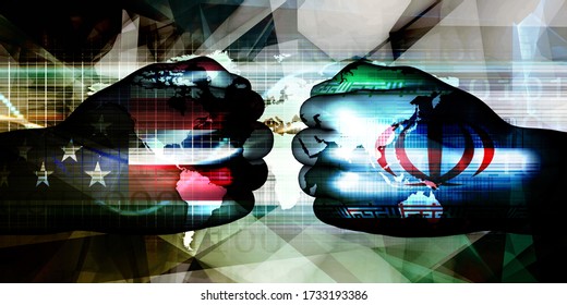 US vs Iran Escalating Tensions as a Concept 3D Render