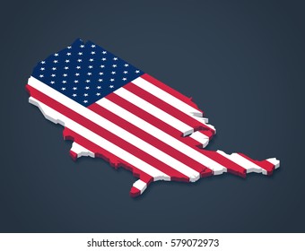 USA 3D Map Dark Background