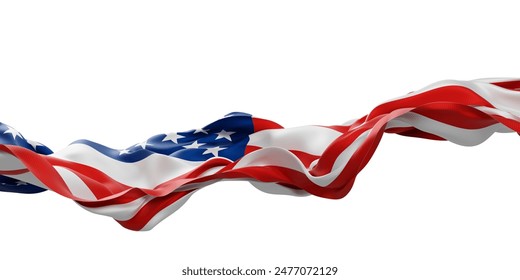 USA or American flag isolated on white background 3D render - Powered by Shutterstock