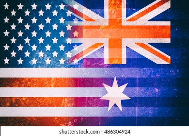 Usa Vs Australia Flag / United States Vs Australia Smoke Flags Concept