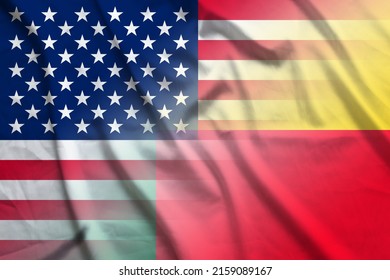 USA and Benin official flag international relations BEN USA banner country Benin USA patriotism. 2d image