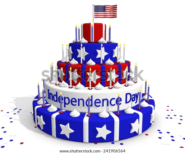 Usa Cake Red White Blue Cake Illustration De Stock