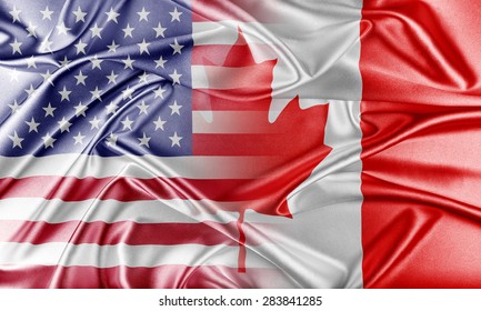 USA and Canada. Relations between two countries. Conceptual image.