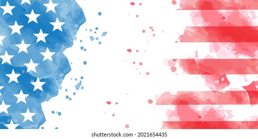 USA Flab Background Watercolor Illustration
