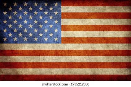 USA Flag Background Grunge Style