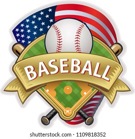 Usa Flag Baseball Stock Illustration 1109818352 | Shutterstock