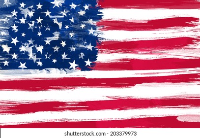 USA flag painted