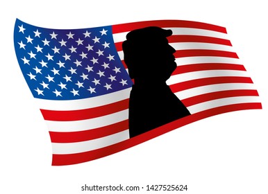 Usa Flag Silhouette Donald Trump Stock Illustration 1427525624 ...