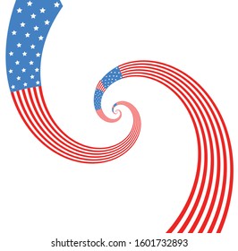 USA Flag Spiral Background. Droste Effect.