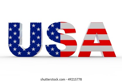 USA Flag Text