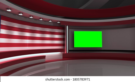 Tv Studio News Studio Perfect Backdrop Stock Illustration 410264068 ...