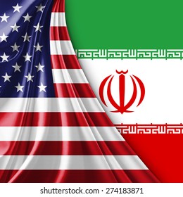 USA And Iran Flag