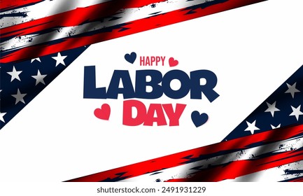 USA Labor Day Banner and poster template.USA labor day celebration with american flag  .Sale promotion advertising banner template for USA Labor Day Brochures,Poster or Banner. - Powered by Shutterstock