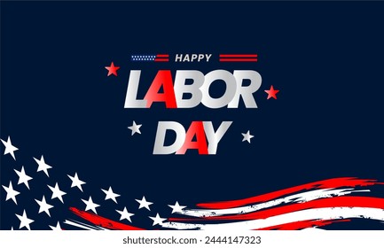 USA Labor Day greeting card with brush stroke background in United States national flag colors and hand lettering text Happy Labor Day. Vector illustration. - Powered by Shutterstock