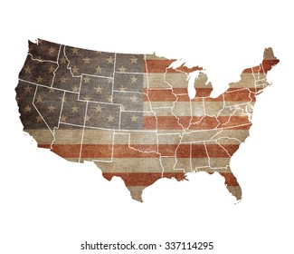 USA Map. American Flag