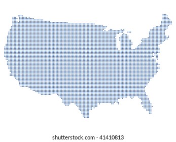 USA Map Formed By Dots.