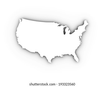  USA map in white. High quality illustration.