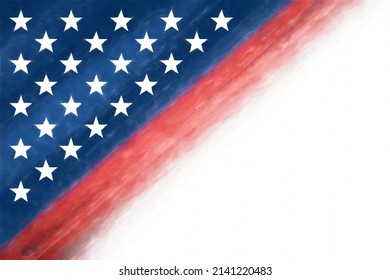 USA Patriotic Background. Digital Watercolor Painting Illustration.