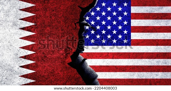 USA and Qatar flags together.\
Qatar and United States of America relation. USA vs\
Qatar