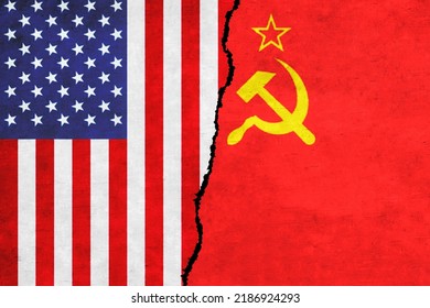 Usa Soviet Union Painted Flags On Stock Illustration 2186924293 