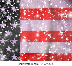 USA style background with snowflake