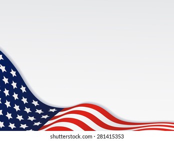 USA, United State Of America Wavy Flag Background, Wavy Flag of the United States over white background - Powered by Shutterstock