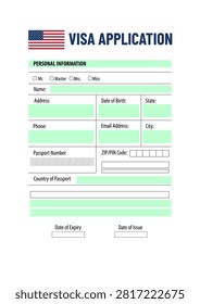 USA visa application form with fields to fill in