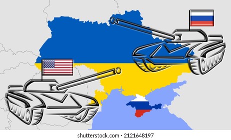 USA Vs Versus Russia. The New Cold War Between The USA And Russia For The Ukraine Territory