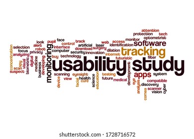 Usability Study Word Cloud Concept On White Background