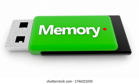  USB flash drive with memory concept.3d illustration