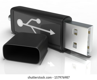 Usb Removable Flash Showing Portable Storage Or Memory