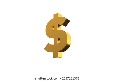 USD Doller Currency Symbol In Gold - 3d Illustration, 3d Rendering 