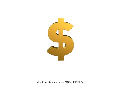 USD Doller Currency Symbol In Gold - 3d Illustration, 3d Rendering 