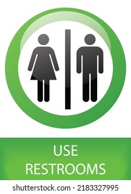 Use Bathroom Green Sign Image