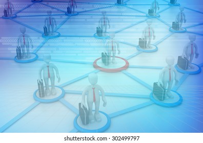 3d Render Human Social Network Leadership Stock Illustration 548542618