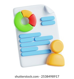 User Analytics on Learning Management System 3D Icon