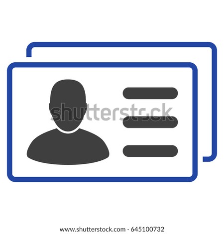 User Cards flat raster icon. An isolated illustration on a white background.