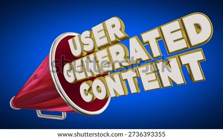 User Generated Content UGC Bullhorn Megaphone Authentic Influencer Voices 3d Illustration