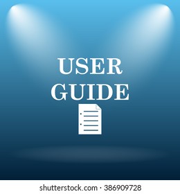 User Guide Icon. Internet Button On Blue Background.  