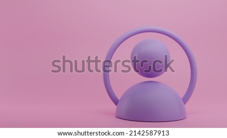 User icon 3D render. Minimalist design, isolated objects, pastel colour palette.
