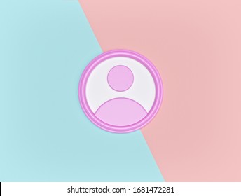 User Profile Icon Or Symbol Isolated. Minimal Design. 3d Rendering