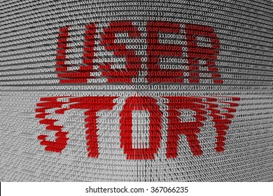 USER STORY In The Form Of Binary Code, 3D Illustration