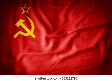 Ussr Flag On Grunge Fabric