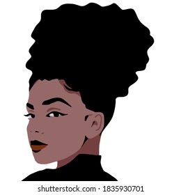 Afro with cartoon girl black Black Girl