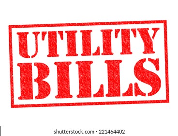 UTILITY BILLS red Rubber Stamp over a white background.