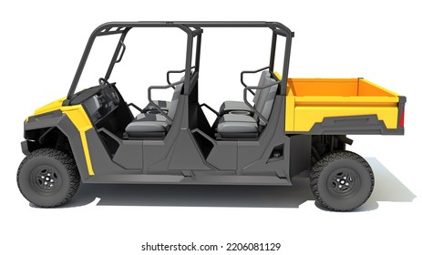 Utility Vehicle 3D Rendering On White Background